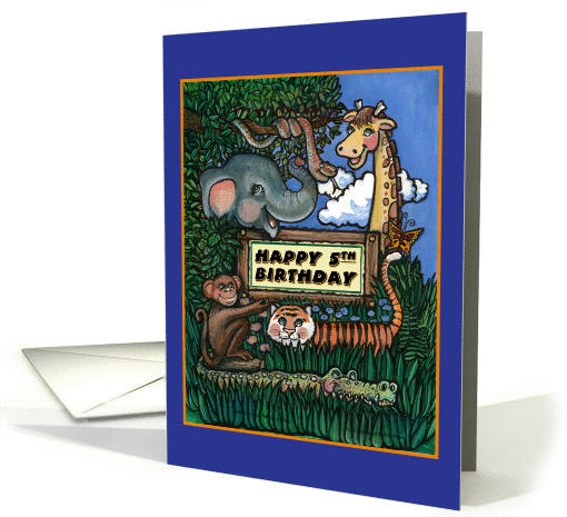 Jungle Animals, Birthday 5th card (57927)