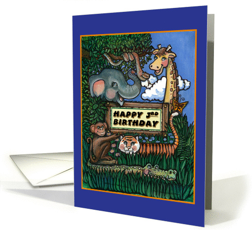 Jungle Animals, Birthday 3rd card (57941)