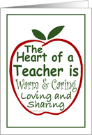 Heart of a Teacher - blank note card