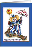 Clown, 2nd Birthday card