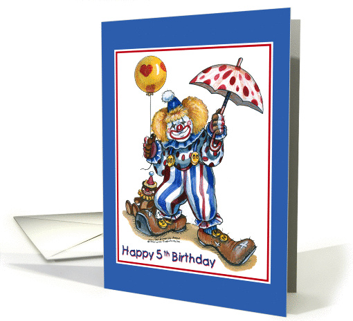 Clown, 5th Birthday card (82110)