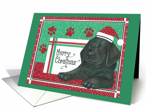 Christmas Black Lab with Gift card (87220)