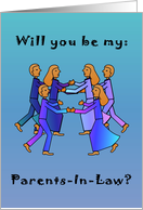 Group Hug - Be my Parents-In-Law? card