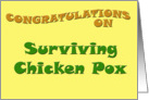 Congratulations On Surviving Chicken Pox card