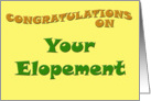 Congratulations on Your Elopement card