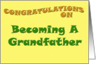 Congratulations on Becoming a Grandfather card