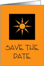 Black & Orange Sun Save The Date card