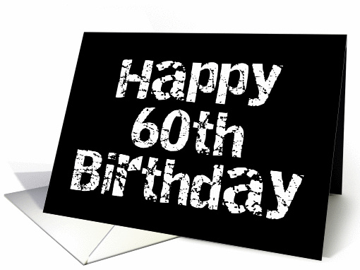 Black Cracked Happy 60th Birthday card (78289)