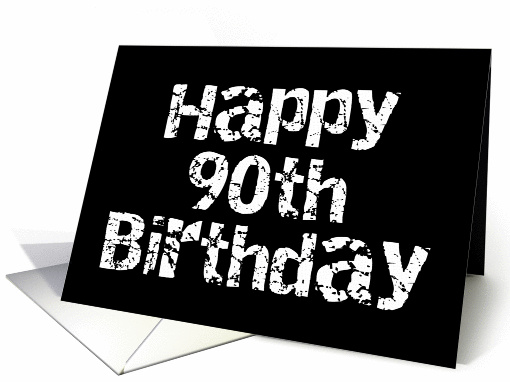 Black Cracked Happy 90th Birthday card (78303)