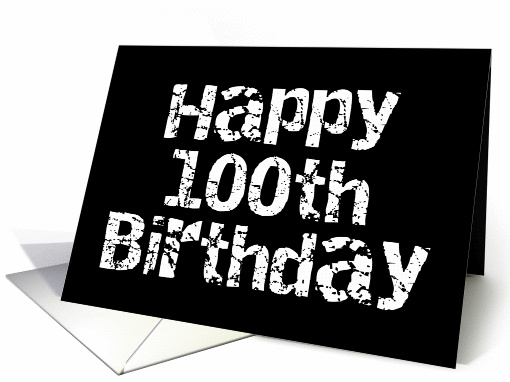Black Cracked Happy 100th Birthday card (78305)