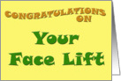 Congratulations on Your Face Lift card