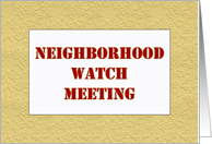 Neighborhood Watch Meeting Invitation Card
