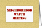 Neighborhood Watch Meeting Invitation Card