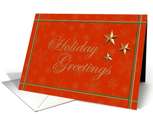 Elegant gold holiday greetings stars on red background... (102561)