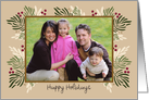 Rustic Holiday Berries and Branches Photo Card