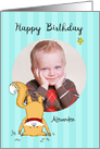 Woodland Fox and Butterfly 1st Birthday Photo Card