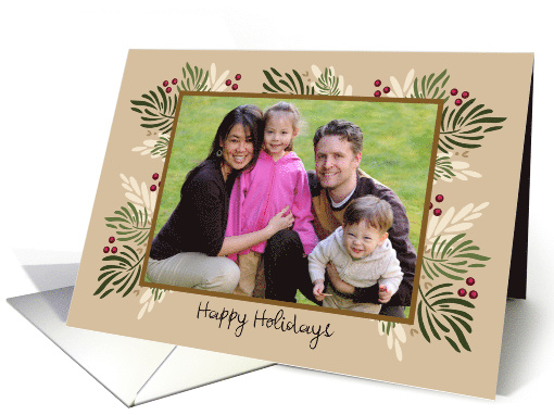 Rustic Holiday Berries and Branches Photo card (1578348)