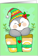 Happy Holidays Penguin and Gift Card