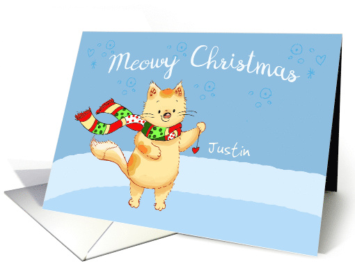 Meowy Christmas Cute Cat Holiday card (1580230)