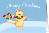 Meowy Christmas Cute Cat Holiday Card