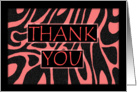 Pink Zebra Thank You Card