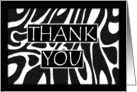 Zebra Thank You B/W Card