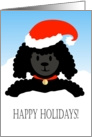 Happy Holidays Black Toy Poodle card