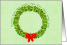 Holiday Wreath Thank you International card