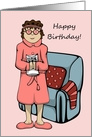 Happy Birthday Pink Robe Lady card