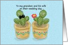 Congratulations Grandson Succulent Wedding card