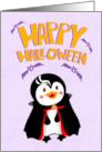 DracuPeng Halloween Funny Dracula Penguin in a Cape with Bats card