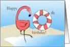Happy 60th Birthday Flamingo card