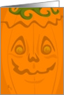 Spooky Orange Pumpkin Face card