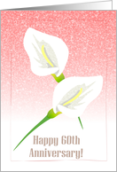 Calla Lily Pink 60th Anniversary Card