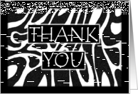 Zebra Thank You B/W...