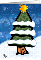 Winter Night Christmas Tree card