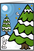 Winter Night Christmas Tree card