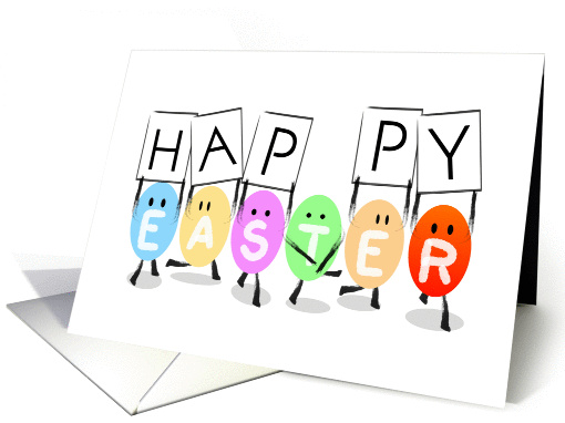 Happy Easter Dancing Eggs card (1359574)