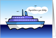 Ocean Cruise Wedding Congratulations card