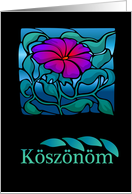 Hungarian Thank You with Violet flower card