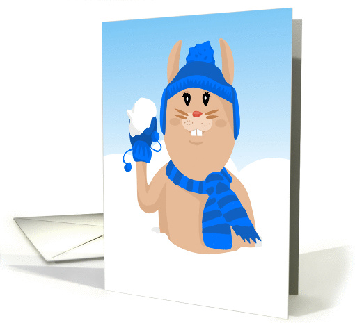 Snow Bunny in Blue Blank card (1399038)