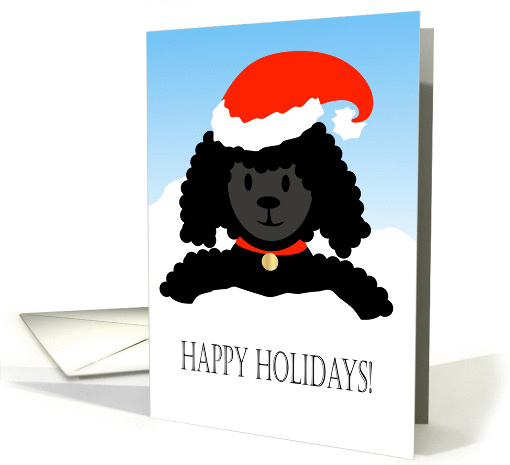 Happy Holidays Black Toy Poodle card (1399180)