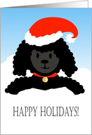 Happy Holidays Black Toy Poodle card