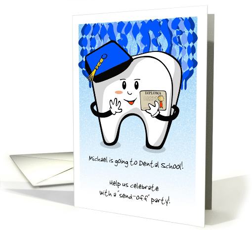 Graduate is off Tooth Dental School! Party Invite card (1439486)