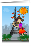 Valentine Parisian Girl card