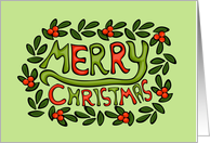 Merry Christmas Letter Wreath card