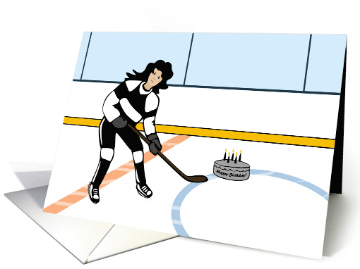 Happy Birthday Ice Hockey Girl card (1513174)