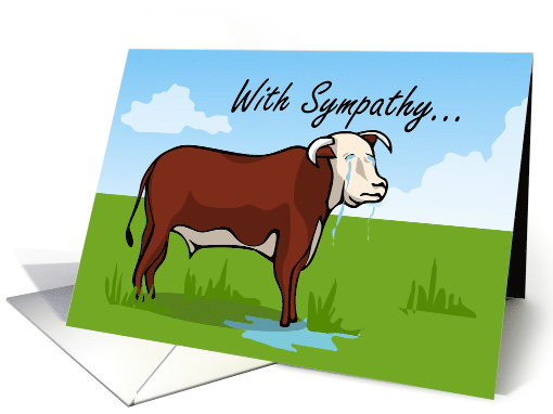 With Sympathy Sad Hereford Cow card (1536738)
