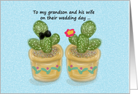 Congratulations Grandson Succulent Wedding card