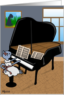 Piano Cat Recital Card